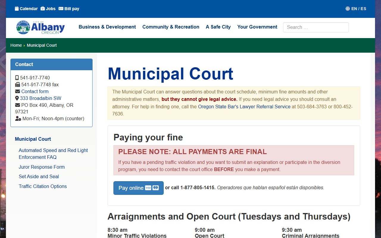 Albany Municipal Court divorce records