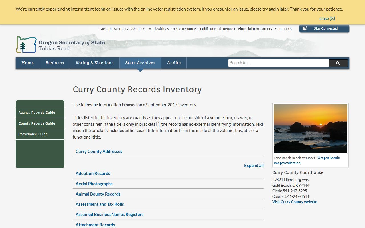 Curry County historical divorce records archive inventory