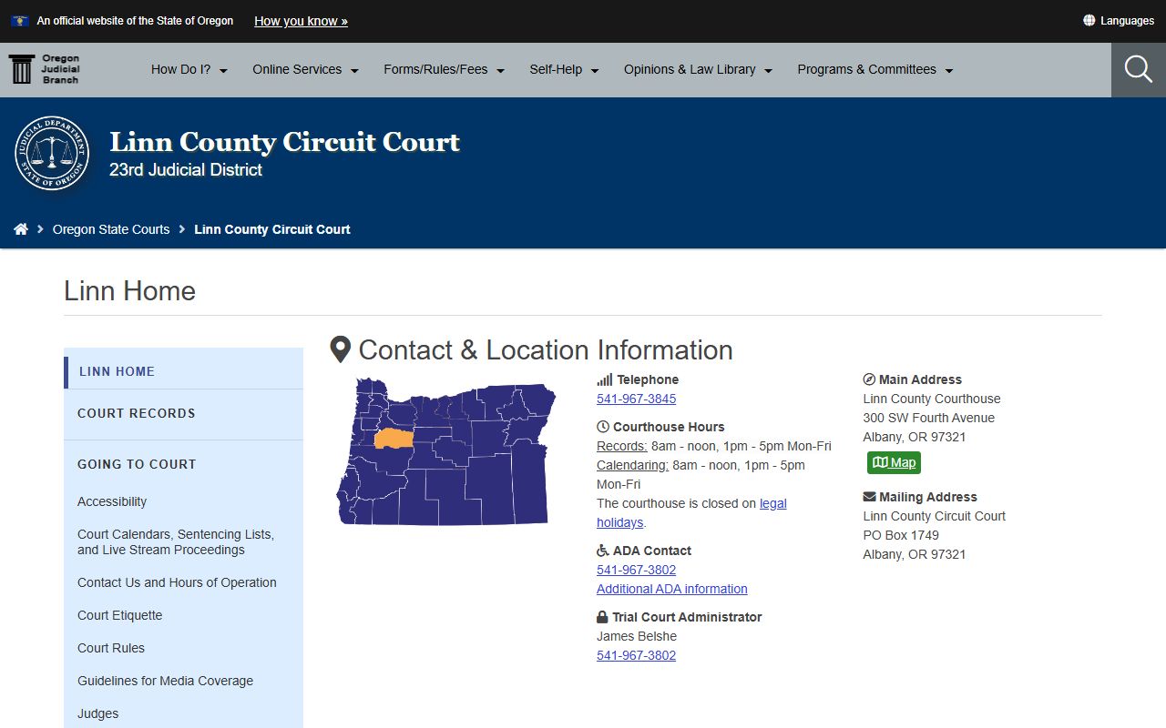 Linn County Circuit Court divorce records in Albany