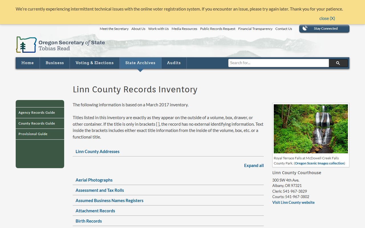 Linn County historical divorce records at Oregon State Archives