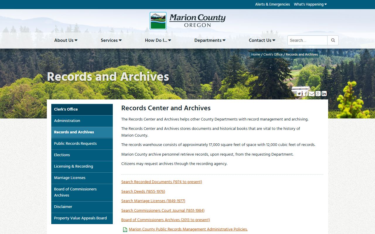 Marion County Records and Archives divorce records