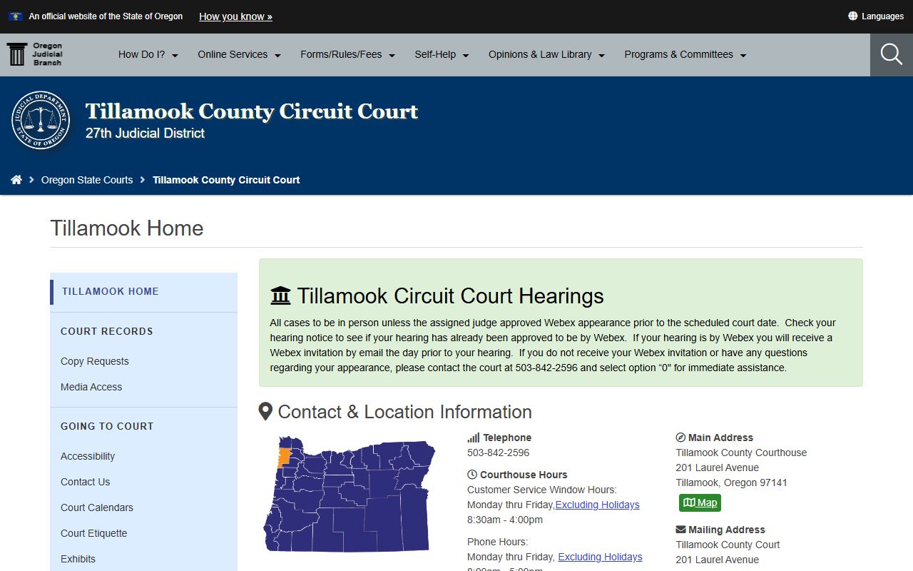 Tillamook County Circuit Court divorce records