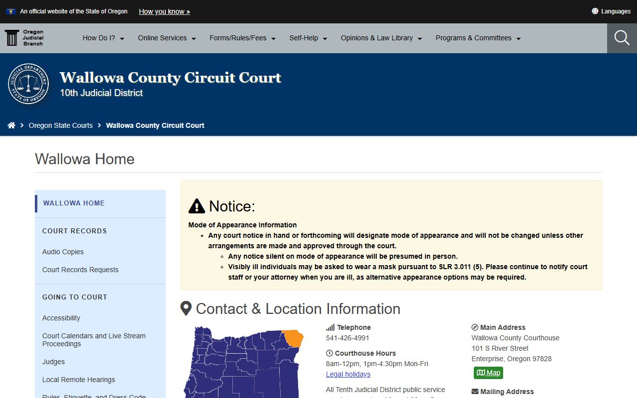 Wallowa County Circuit Court divorce records