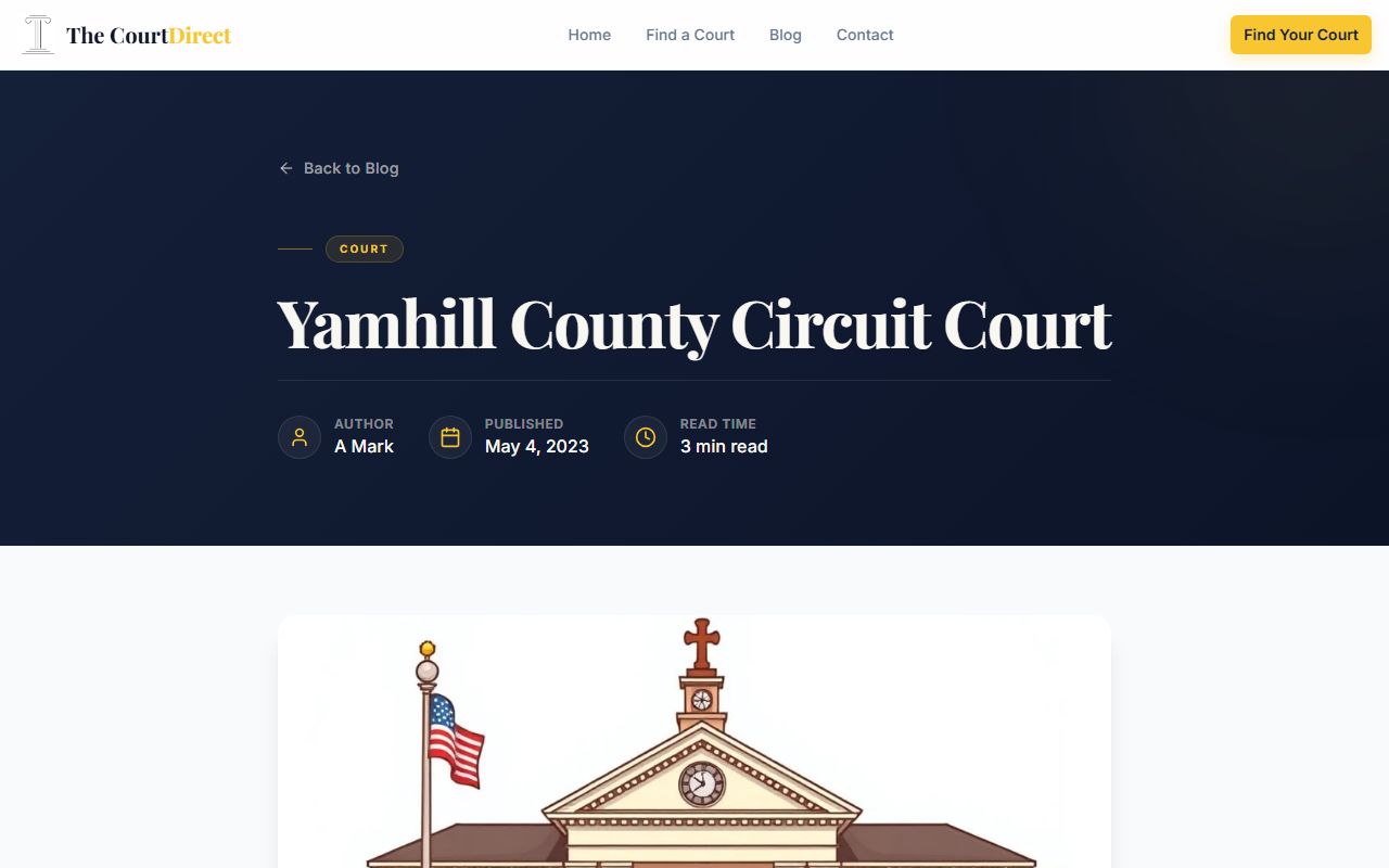 Yamhill County Circuit Court guide and divorce records