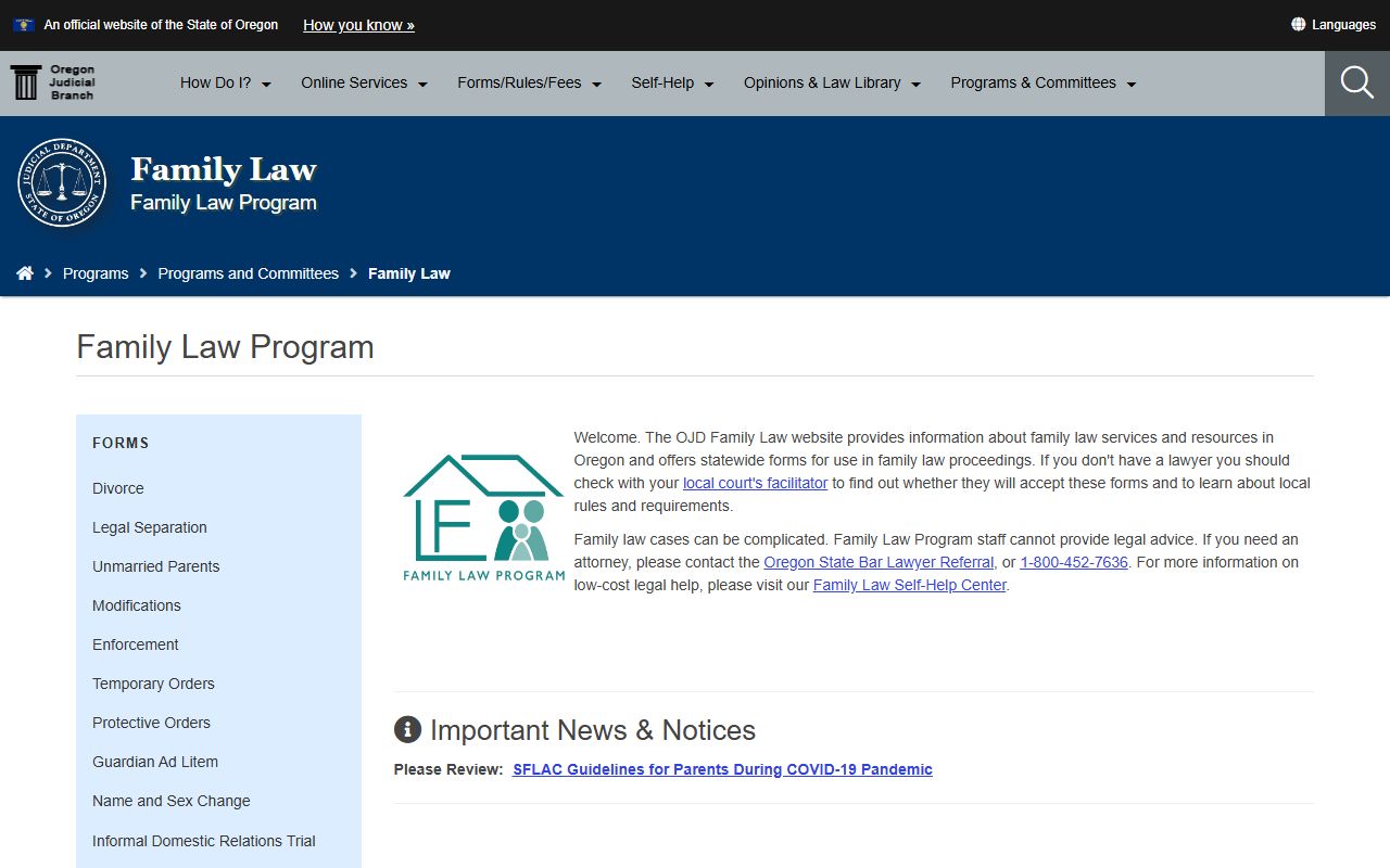 Oregon State Bar legal help and lawyer referral resources